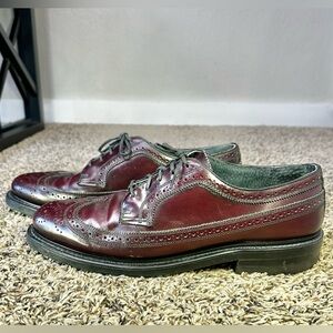 Stuart Mcguire Vintage Men’s Size 12.5 Shoes Long Wing Tip Dress Oxford Burgundy
